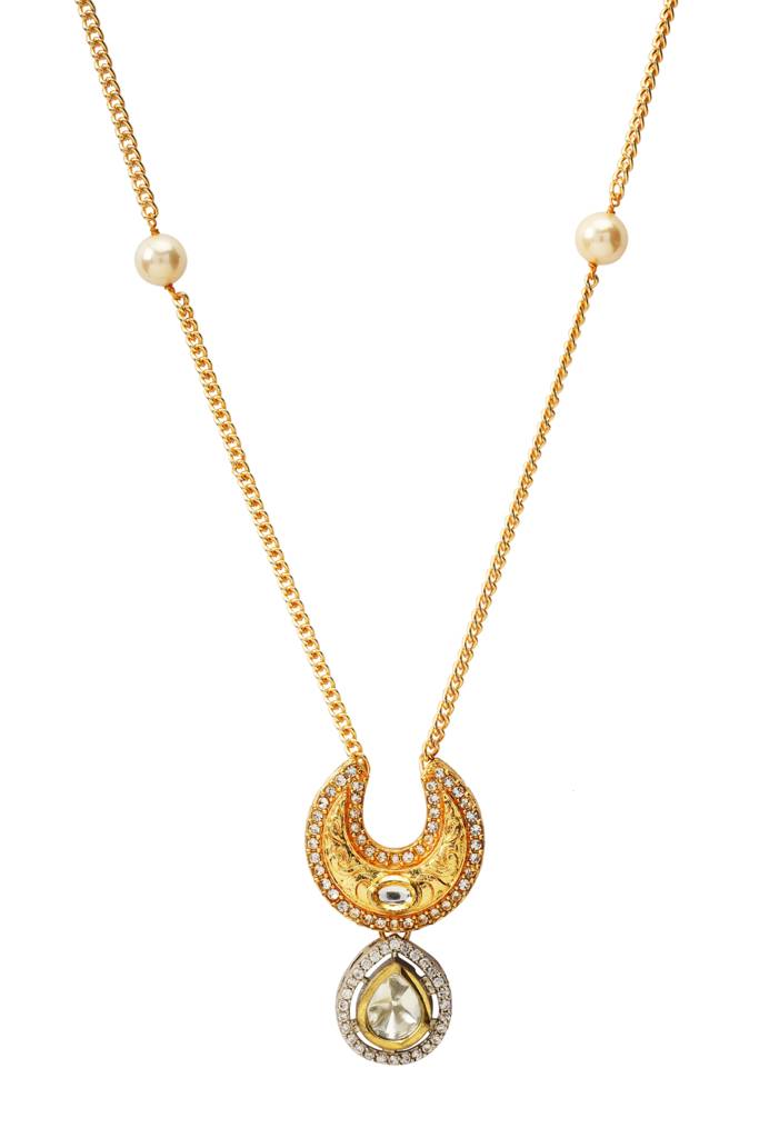22Kt Gold-Plated Moonlit Polki Necklace : P12019