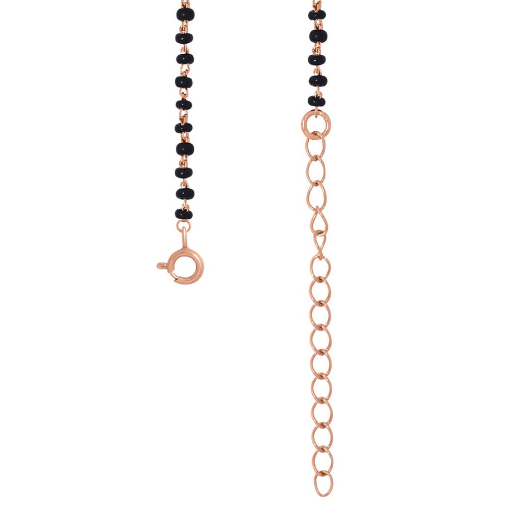 Floral Rose Gold Plated 925 Sterling Silver Mangalsutra : MGS-10090-C-RG