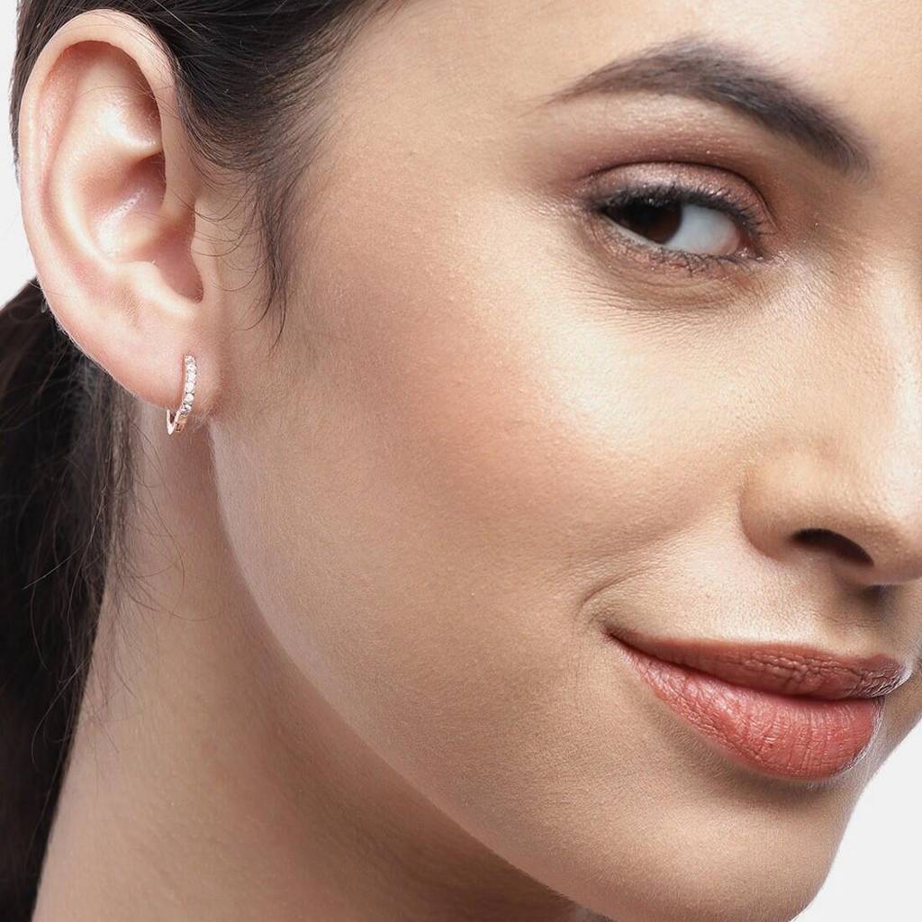 The Classic Rose Gold Moment Hoop 925 Silver Earrings : EAR-20111