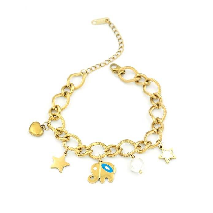 Celestial Whimsy Gold Anti Tarnish  Bracelet For Women : HSPS60MB0640