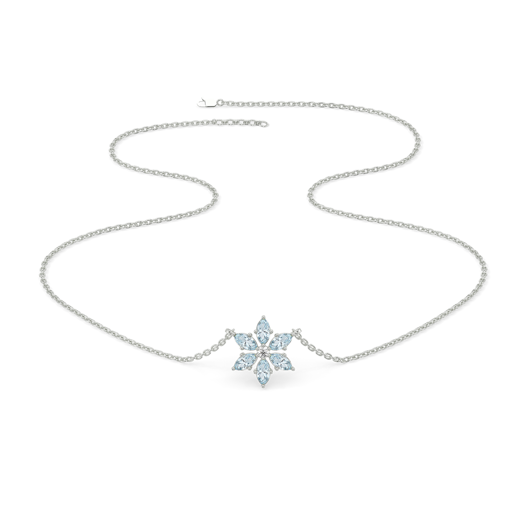 Snowflake - Lab Diamond Pendant Necklace : LLNK0105