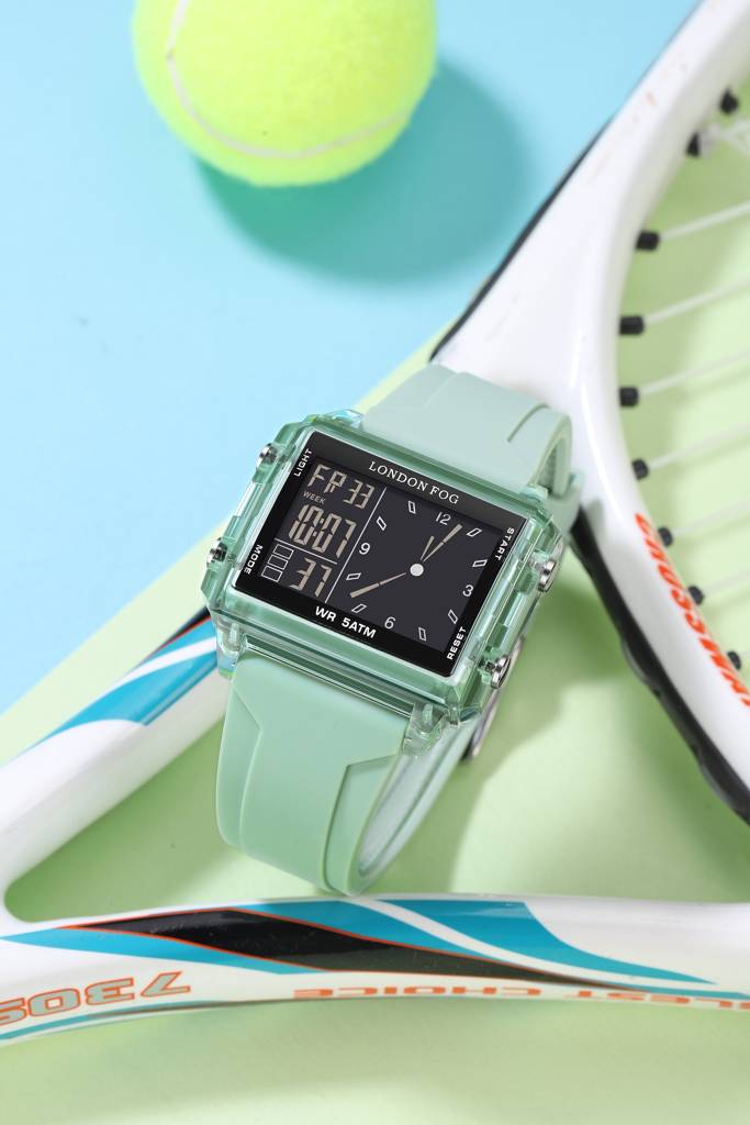 Analog-Digital Quartz Watch For Men With Square Dial, Day-Date Display, Silicone Strap And Water Resistance : LFM10015-03