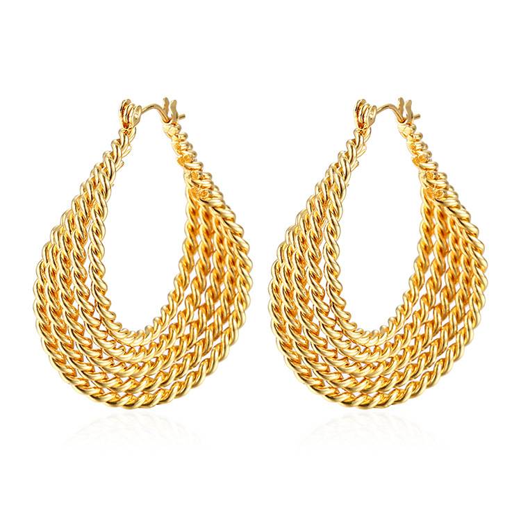 Swirl Gold Hoops : SwirlGoldHoops-LT-ER-HG-11