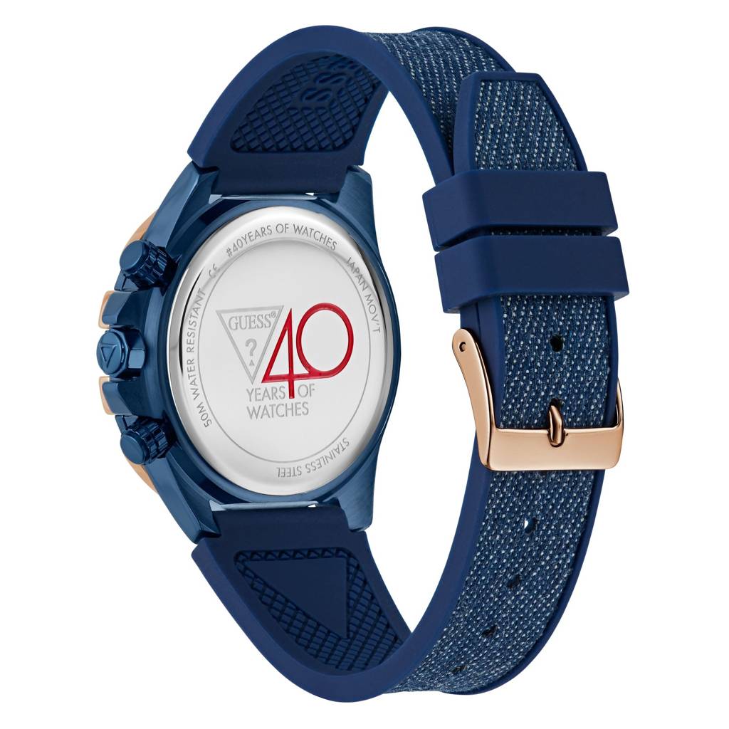Guess Round 39Mm Blue Dial Analog Women Watch - Gw0813L1 : GW0813L1