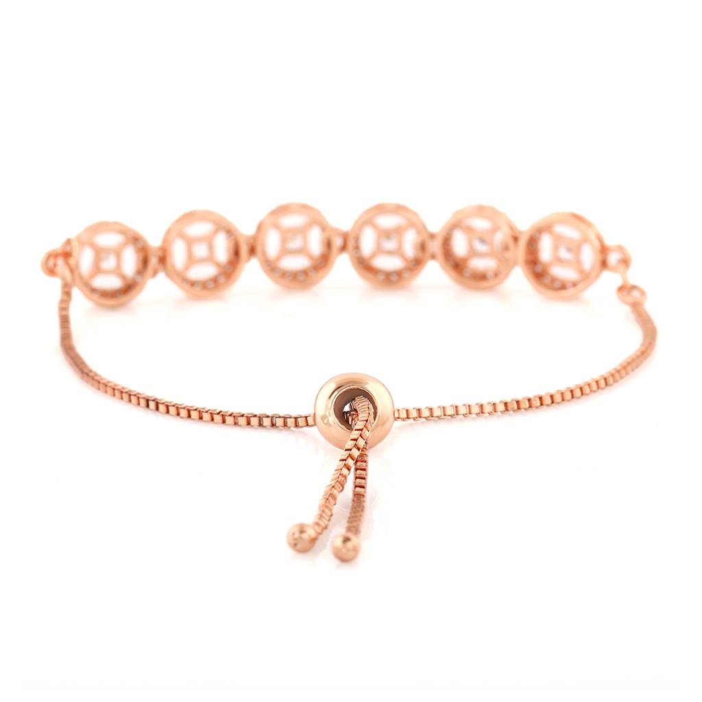 Estele Rose Gold Plated Cz Rotating Glitter Bracelet For Women : AD-046-RGBR