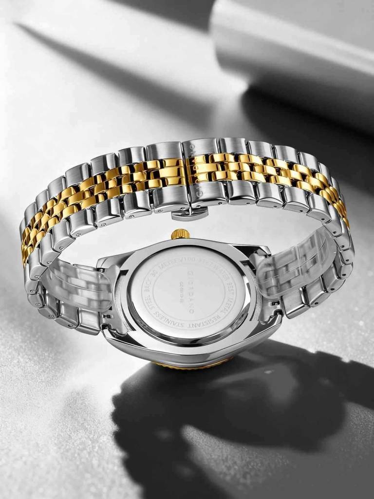 Giordano Analog Watch For Men - Dual-Tone Stainless Steel Strap, Crystal Indices And Fluted Bezel : GZ-50173-33