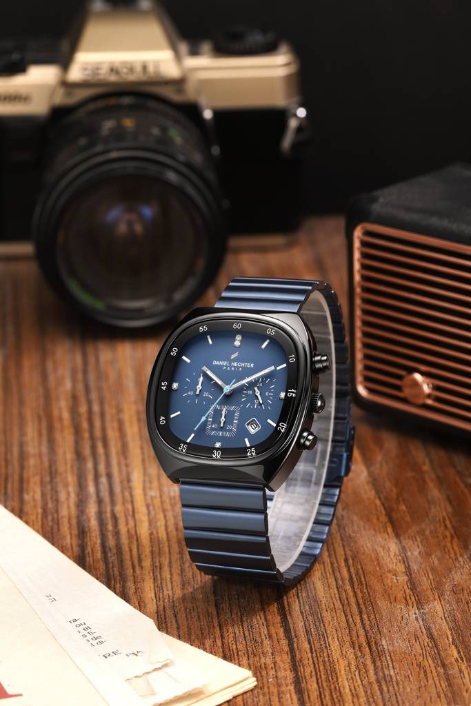 Daniel Hechter Paris Bercy Collection Modern Multi Functional Watch For Men With Square Dial And Stainless Steel  : DHM1001-55