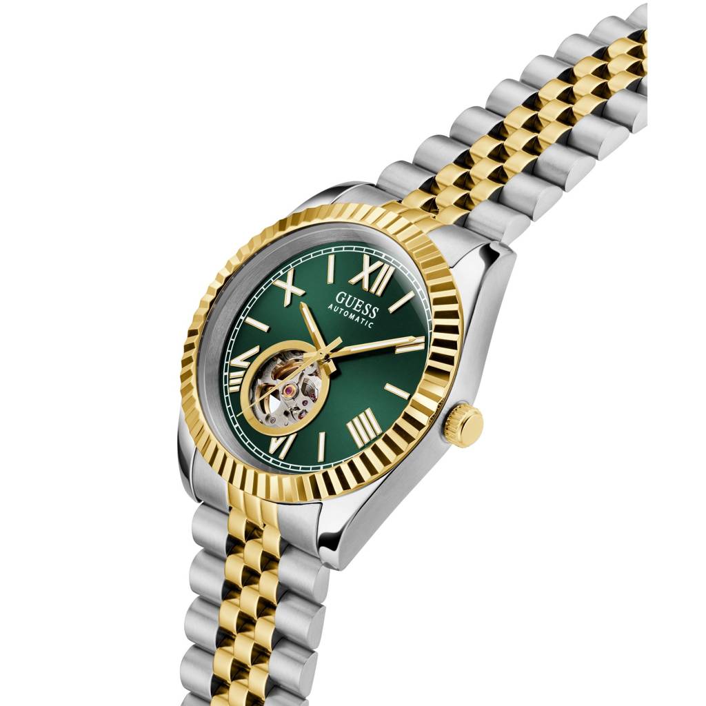 Guess Round 42Mm Green Dial Mechanical Automatic Men Watch - Gw0984G4 : GW0984G4