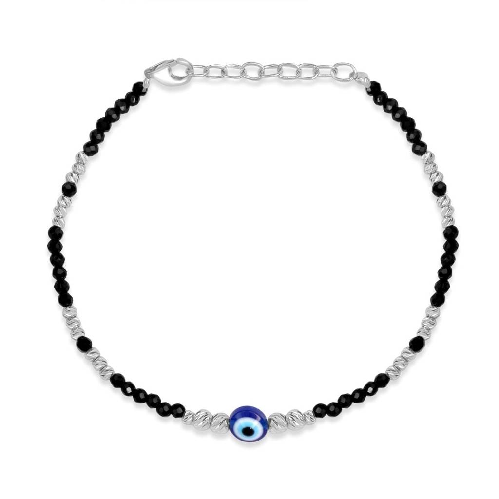 Protective Charm Rhodium Plated 925 Sterling Silver Bracelet : BR-80443-R