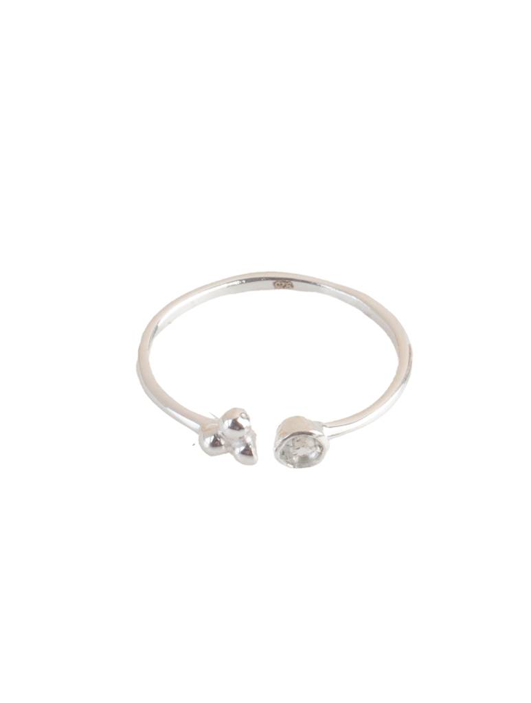 925 Sterling Silver Zircon Ring For Women Handmade Gemstone Ring Adjustable Statement Jewelry Birthday Gift : FU-1069