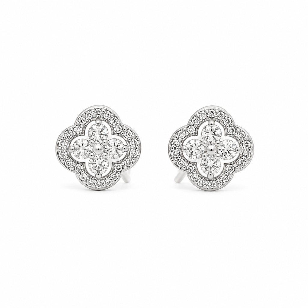 925 Silver Sparkling Floral Pendant  Set : PEC02770