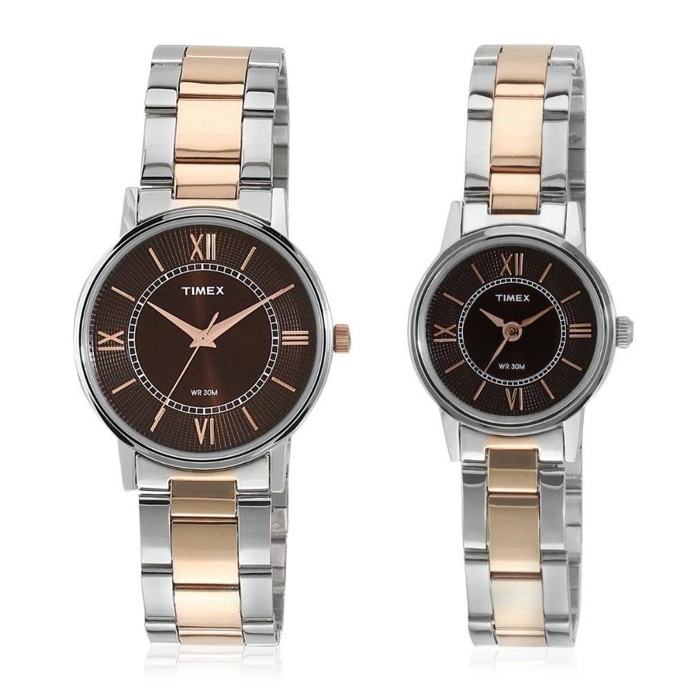 Timex Round Dial Analog Pair Watch : TW00PR214