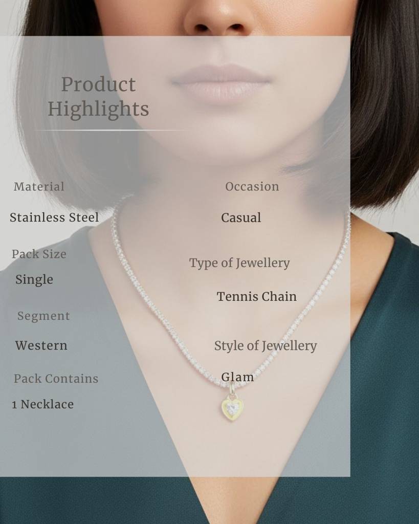 Heart Pop Tennis Chain With Pendant : CJLX209085302BY