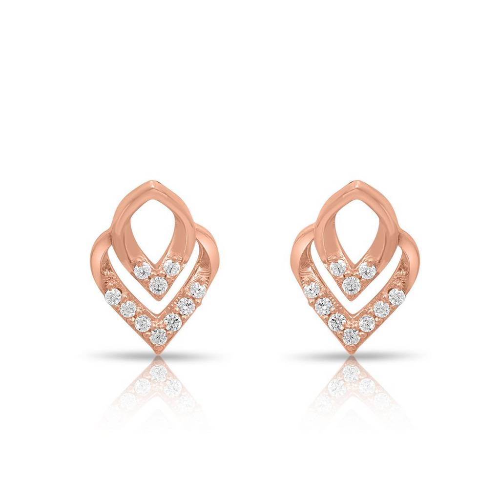 Graceful Shapes Rose Gold Plated 925 Sterling Silver Earrings : EAR-20824-RG