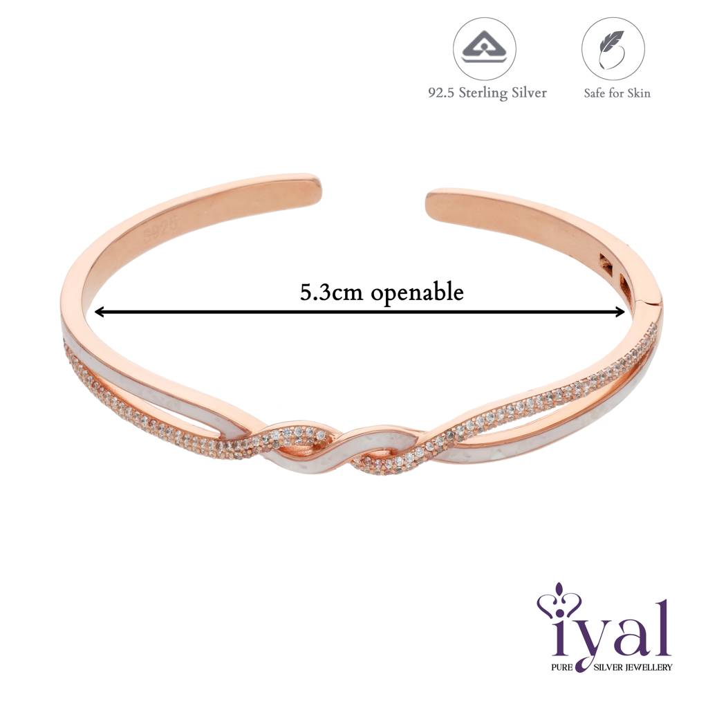 Twisted Rose Gold Polish 925 Silver-Kada : KA-13