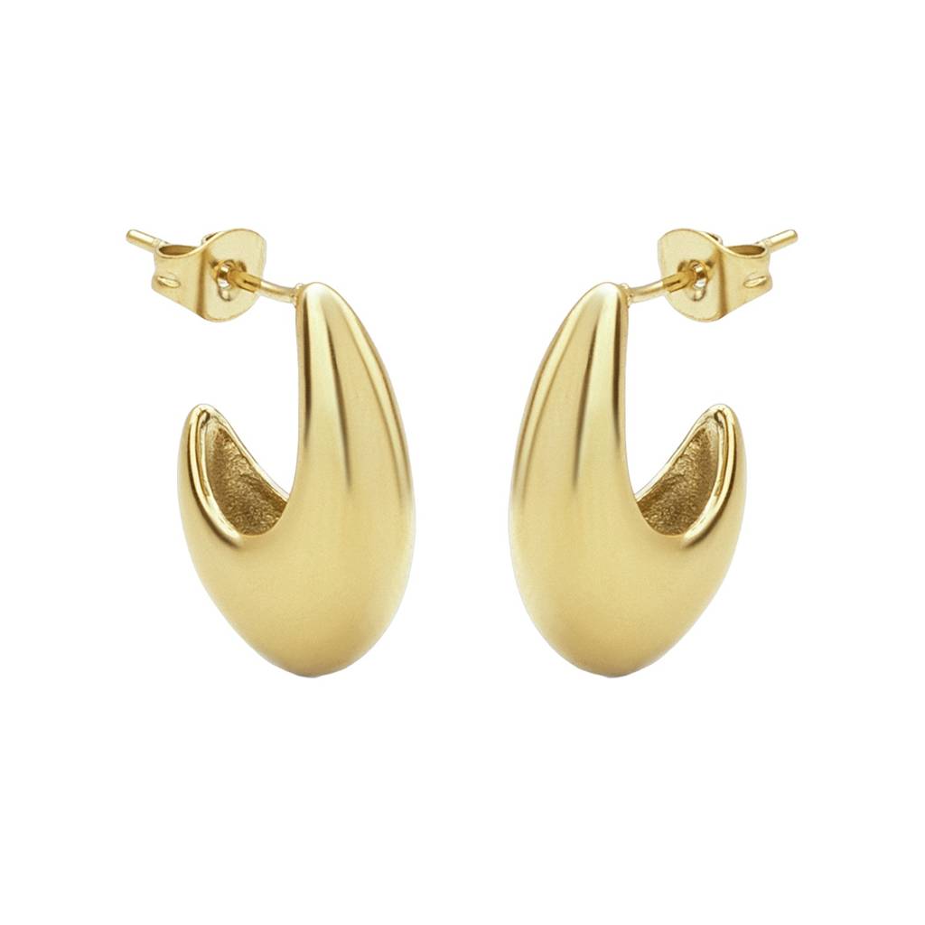 Solid Half U Hoop Earrings For Women - Waterproof & Anti-Tarnish : ER0660