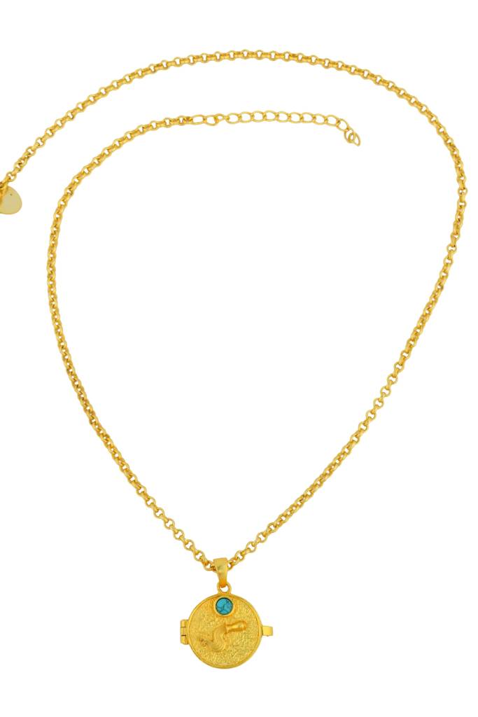 Golden Aquarius Nakshatra Photo Locket : TZSN23