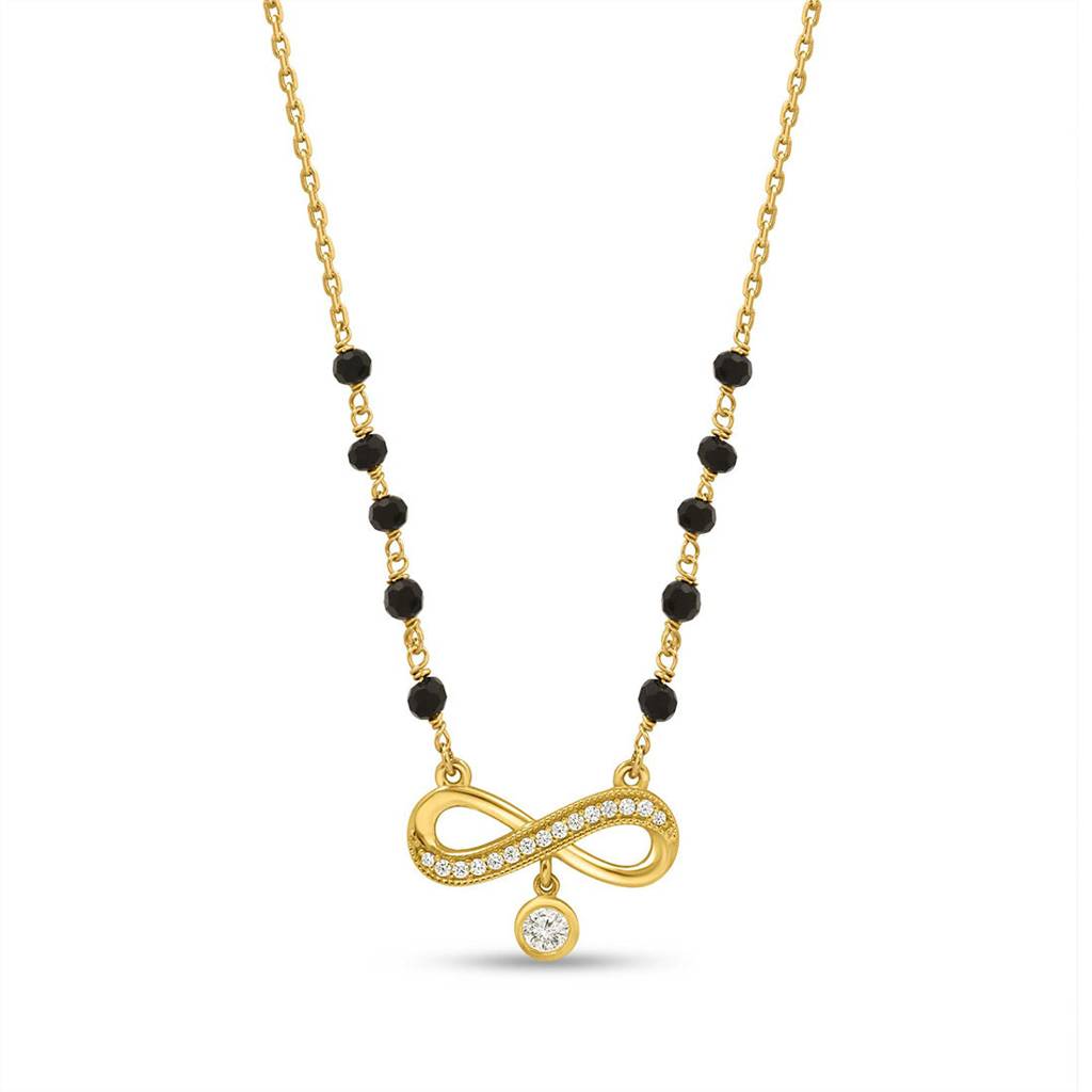 Timeless Infinity Gold-Plated 925 Sterling Silver Mangalsutra : MGS-10083-G