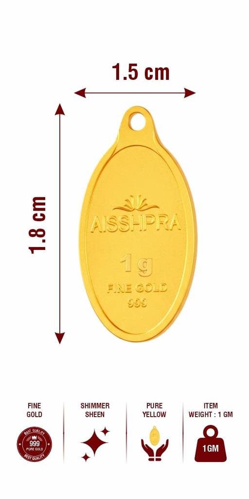 24 Kt 2 Gram Gold Coin Pendant Lakshmi Ganesh Ji - 999 Purity : AGJ-Gld-Coin-999-LAXGAN-01