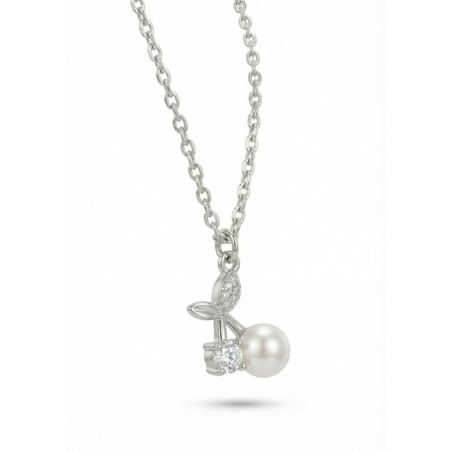 Cherry Pendant Necklace For Women – Elegant Double Cherry Design With Sparkling Cz | Premium Fashion Jewellery Fo : 2685204835