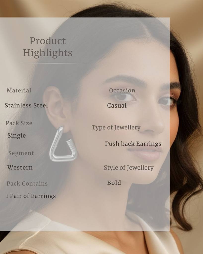 Triangle Hollow Drop Earrings For Women : CJLX219770402BY