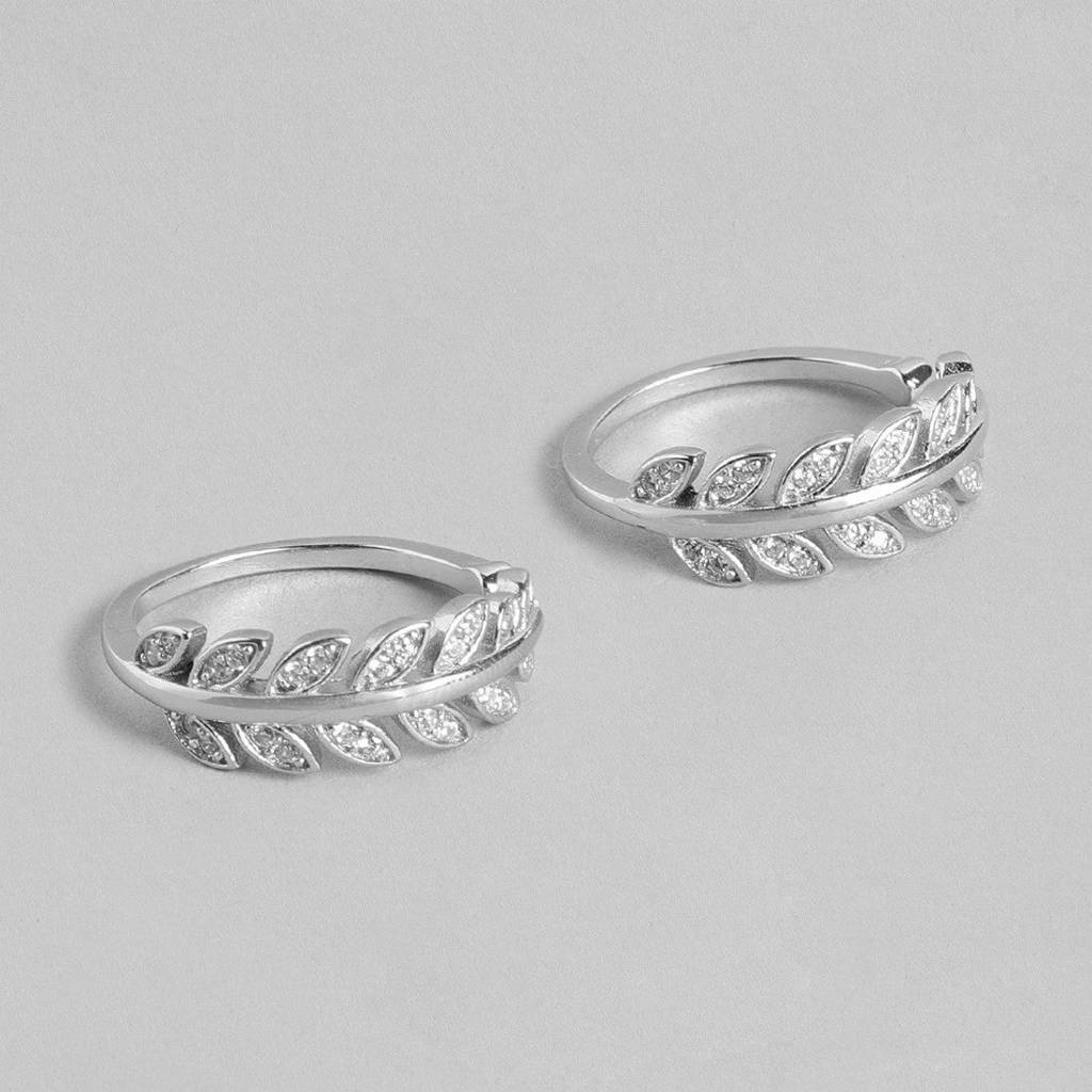 Nature'S Grace - Leafy Silver Adjustable 925 Silver Toe Ring : TOE-10008
