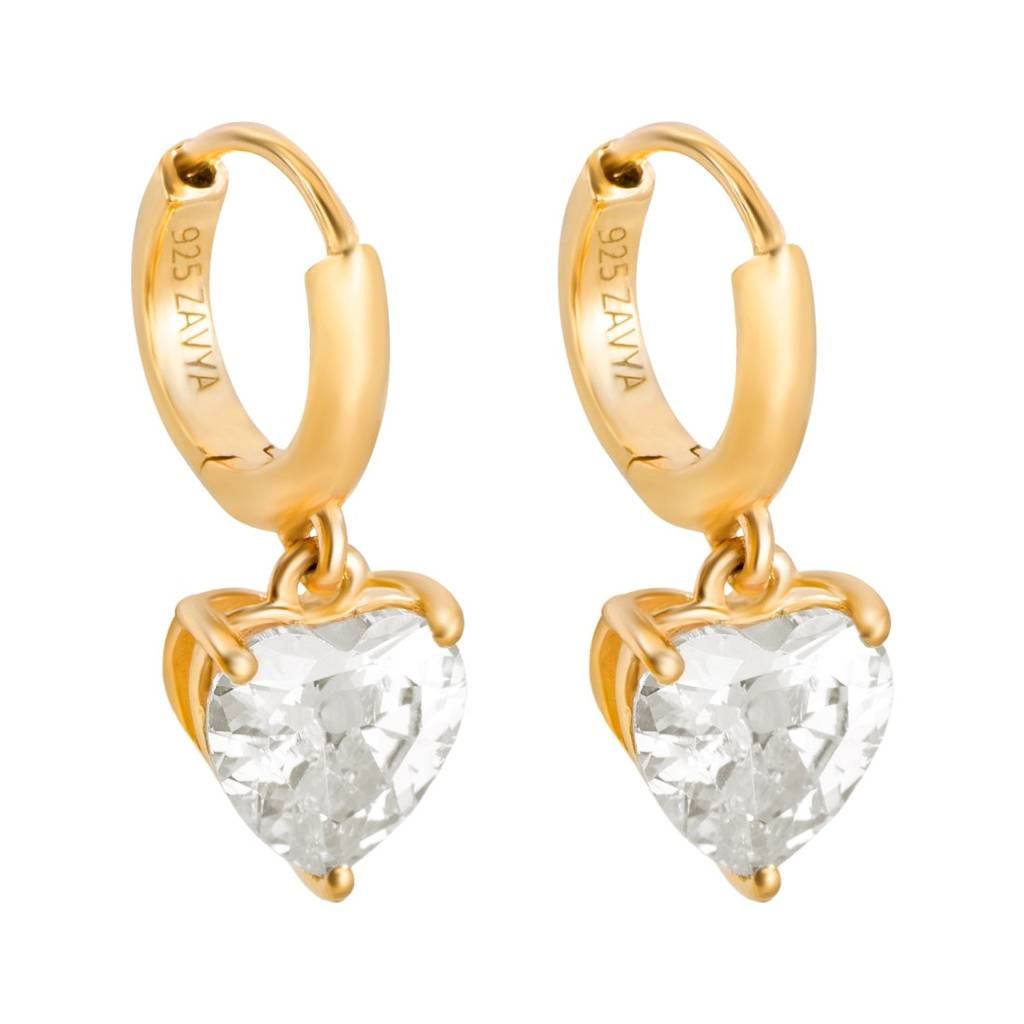 Heartfelt Radiance Gold Plated 925 Sterling Silver Earrings : EAR-20650-G