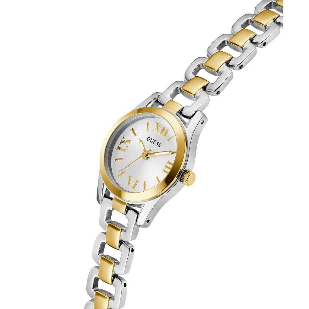 Guess Round 28Mm Silver Dial Analog Women Watch - Gw0927L6 : GW0927L6