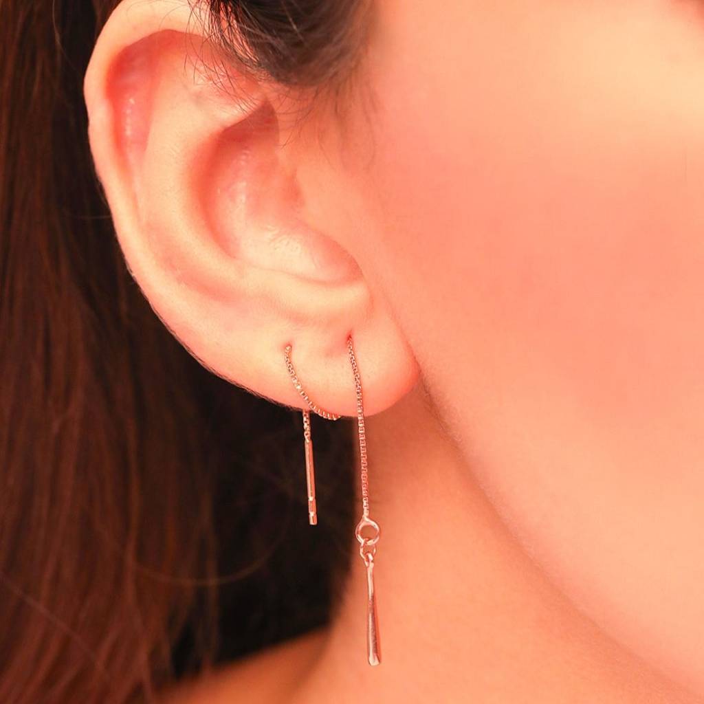 Sui Dhaga 925 Sterling Silver Earrings In Rose Gold : EAR-20046