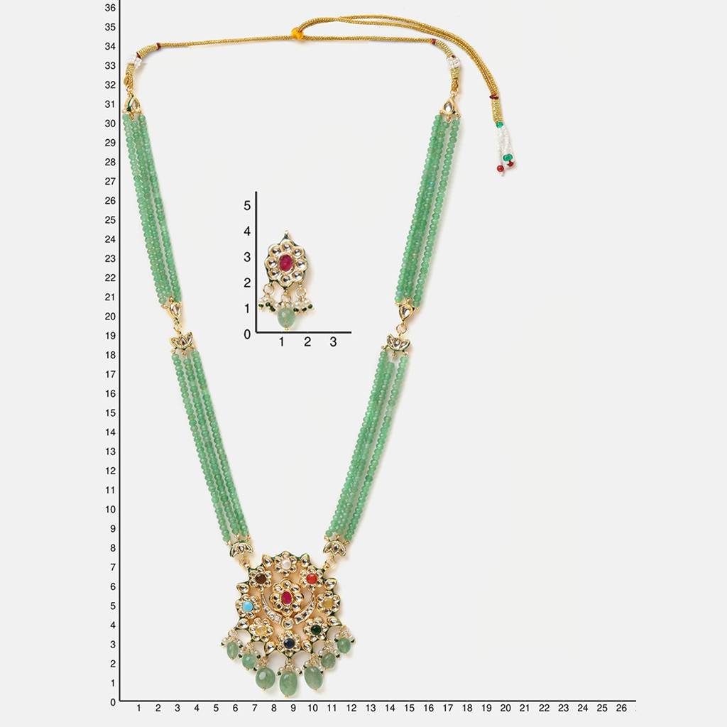 Long Kundan Neckpiece With Earrings : RRJAN26-78