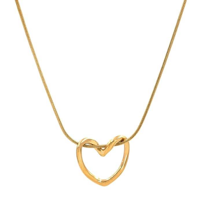 Gold-Plated Heart Shaped Pendant With Chain : HSPS60MB0520