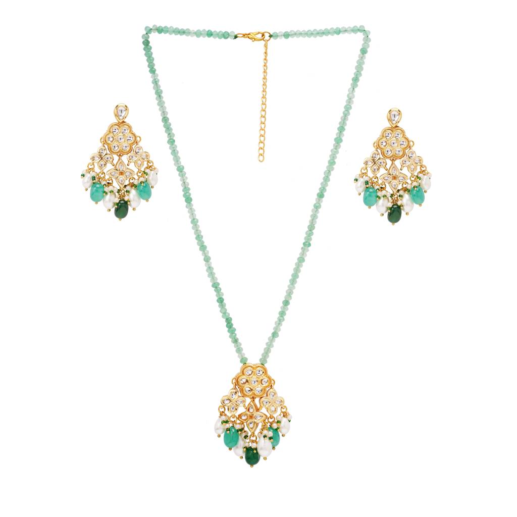 Guldasta Necklace Set- Green : PE35043