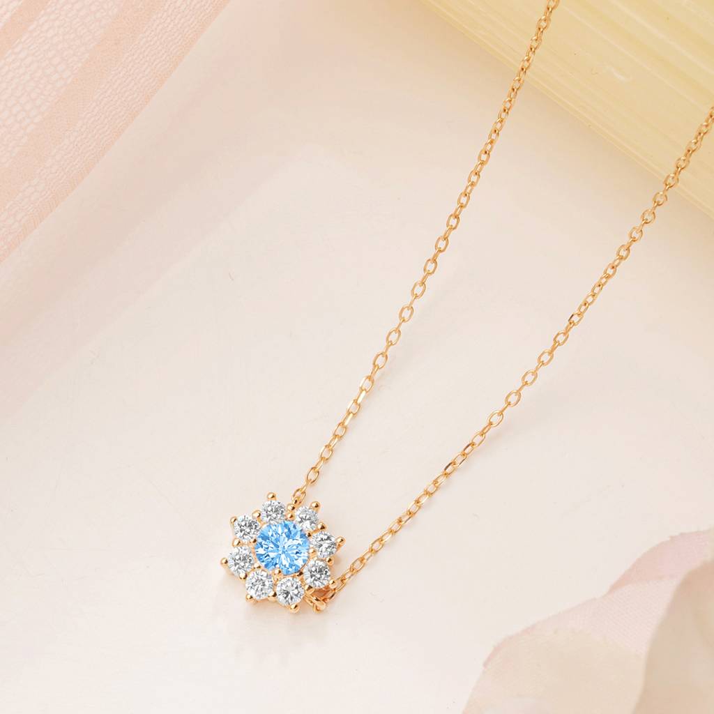 The Sea Flower Silver Rose Gold Plated Necklace : NL-30389-RG