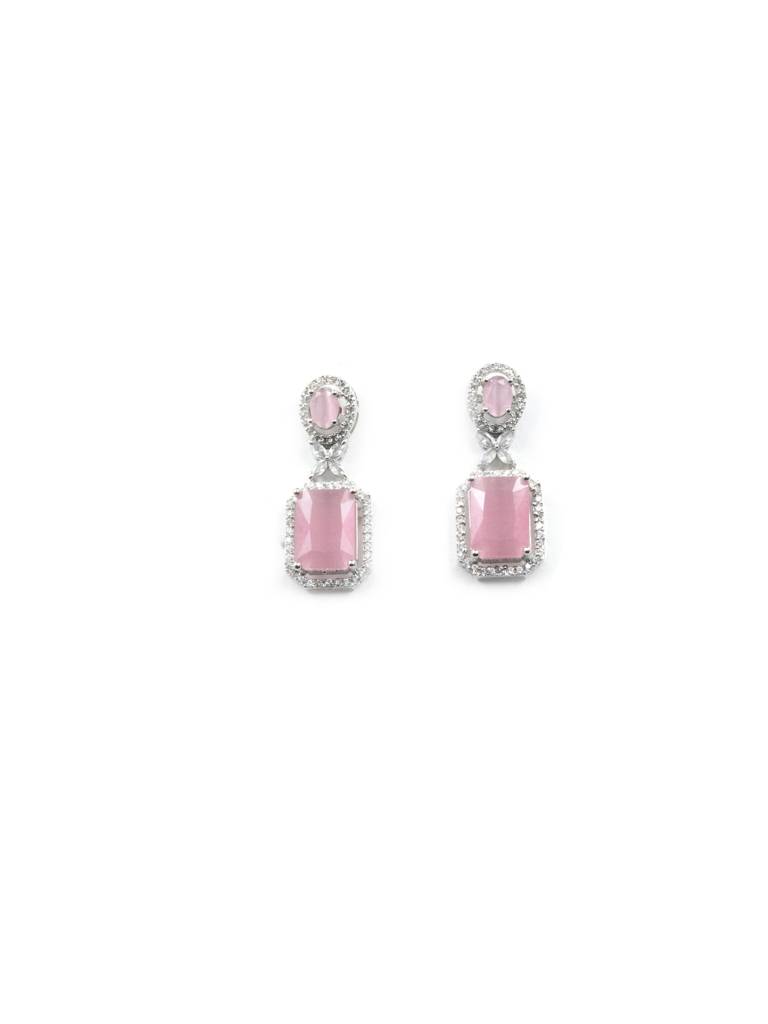 Sparkling Diamond Crystal Stud Earrings : ADEarrings9PastelPink