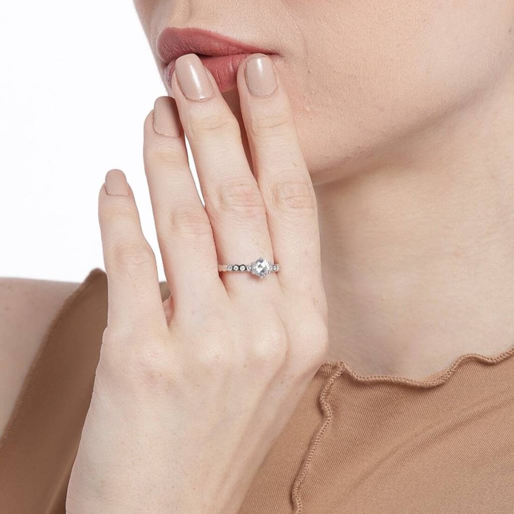 The Princess Solitaire 925 Silver Ring (Adjustable) : RNG-40025