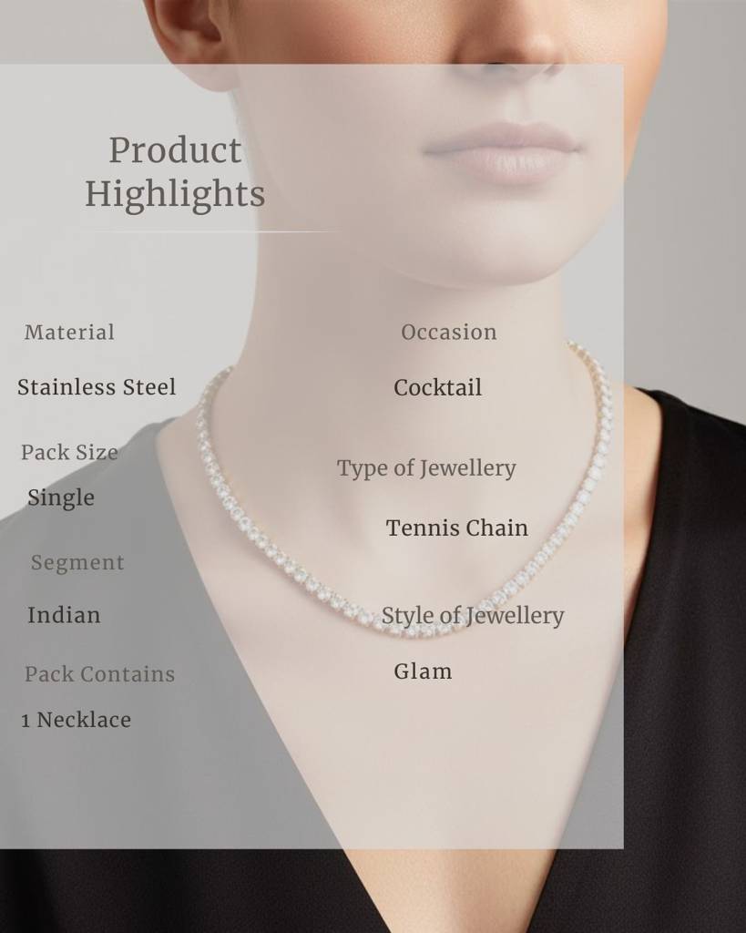 Sophias Tennis Chain 3Mm : CJLX198484404DW