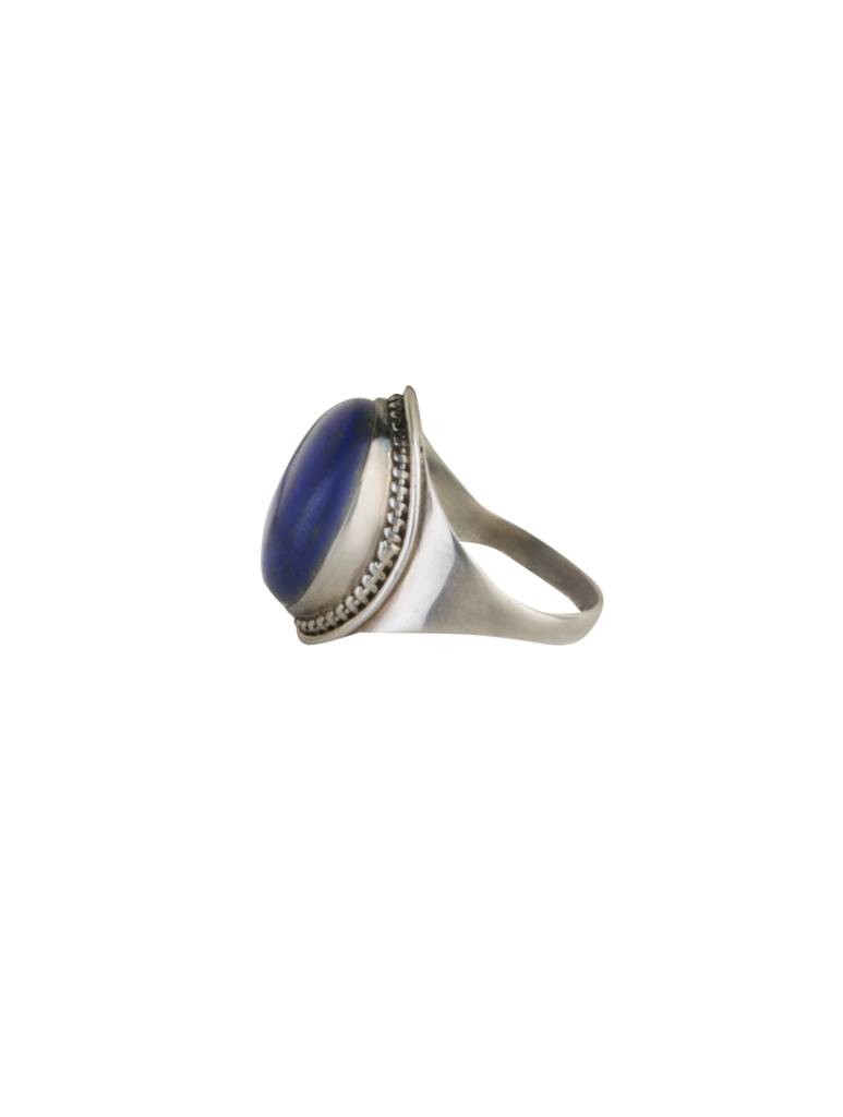 925 Sterling Silver Lapis Ring For Women | Gemstone Ring | Handmade Silver Jewelry | Elegant Daily Wear Gift : FU-1313