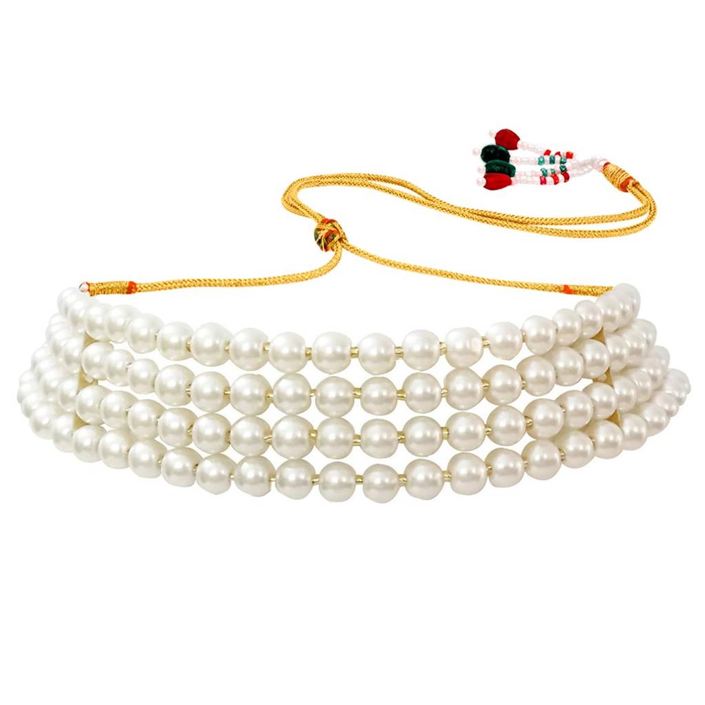 Peora Gold Plated Pearl Beaded Choker Necklace With Stud Earrings For Women Traditional Stylish Jewellery Set (Bl : PF26N1402W