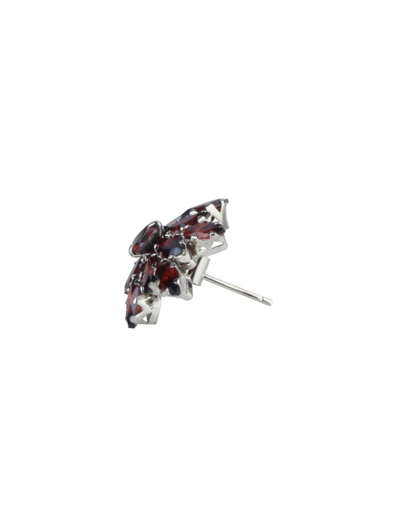 925 Sterling Silver Garnet Earrings For Women | Gemstone Earrings | Handmade Silver Jewelry | Elegant Daily Wear Gift : FU-0908
