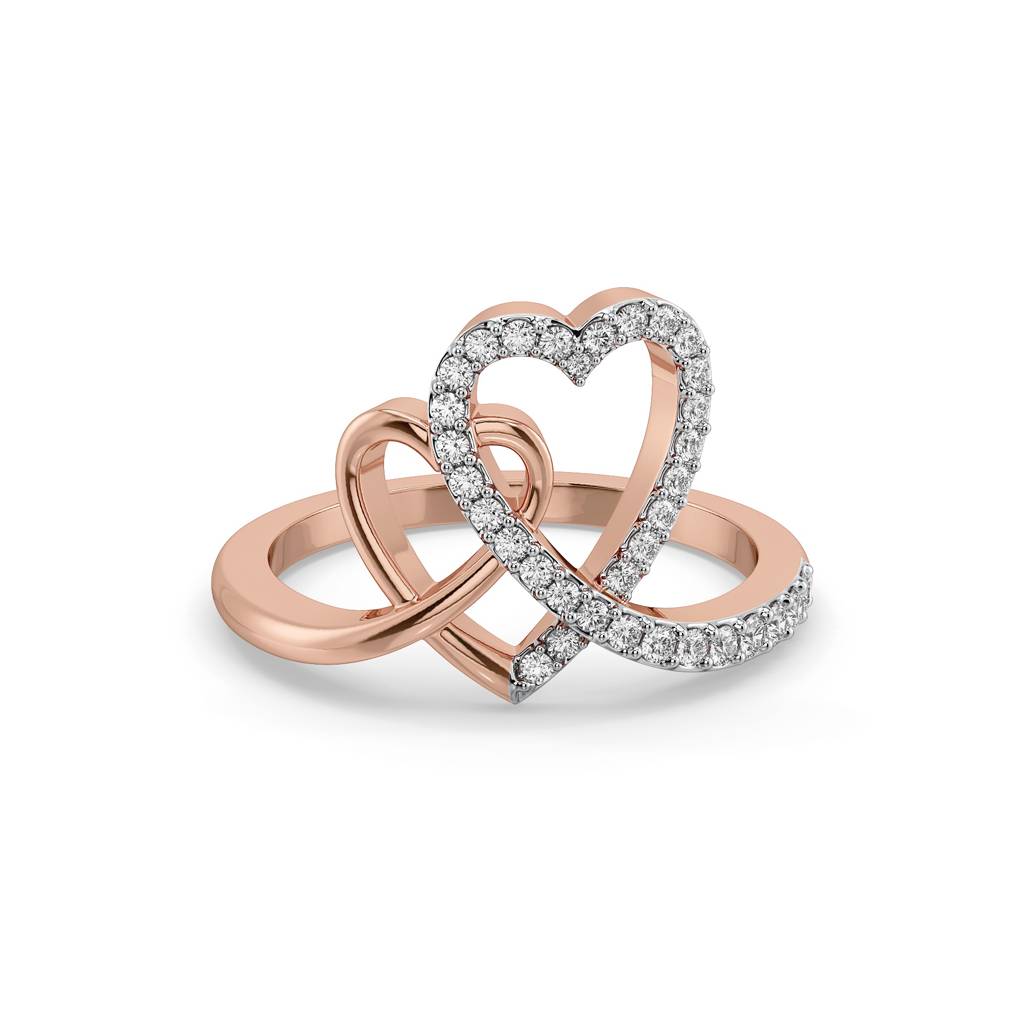 0.26Ct Lab Grown Diamond Ring In 18Kt Rose Gold Vermeil : LLRG0106