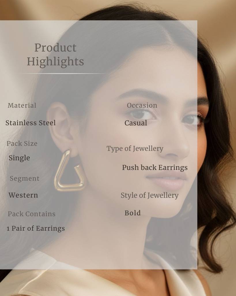 Triangle Hollow Drop Earrings For Women : CJLX219770401AZ