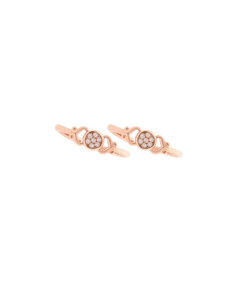Designer Toe Rings With Cz Stones – Rose Gold Finish : TR-90007-RG