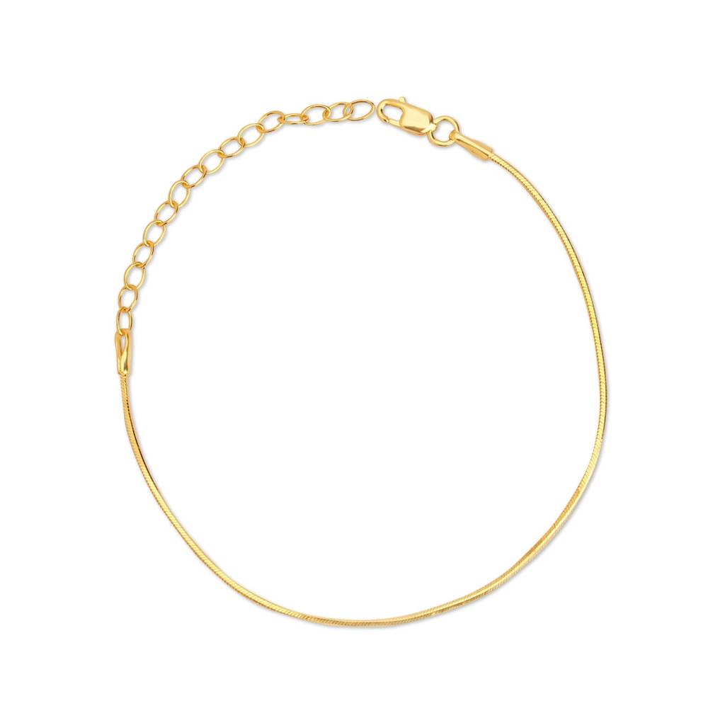 Golden Chainlink Gold Plated 925 Sterling Silver Chain Bracelet : BR-80380-G