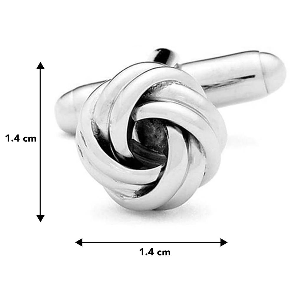 Classic Silver Knot Cufflinks Set Office Formal Wedding Shirt Jewellery For Men Business Corporate Gift : PX9CL07S