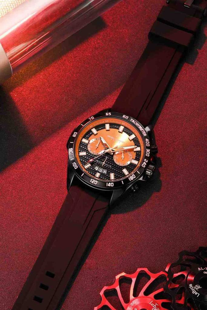 Daniel Hechter Paris Pantheon Collection Pantheon Collection Unique Multifunctional Watch For Men With Textured R : DHM1010-05