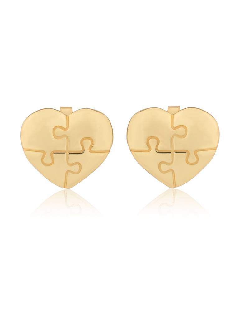 Valentine’S Day Puzzle Of The Heart Sterling Silver Stud Earrings : 8905124574951