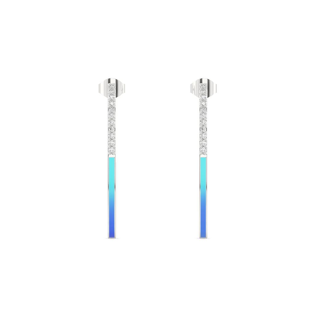 Enamel Horizon - Lab Diamond Hoop Earrings : LLER0113