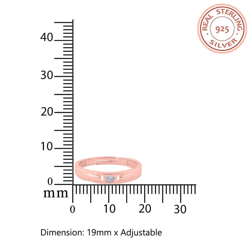 Rose Gold Minimal Women Wedding Band : ZLCPLR-1008-WR