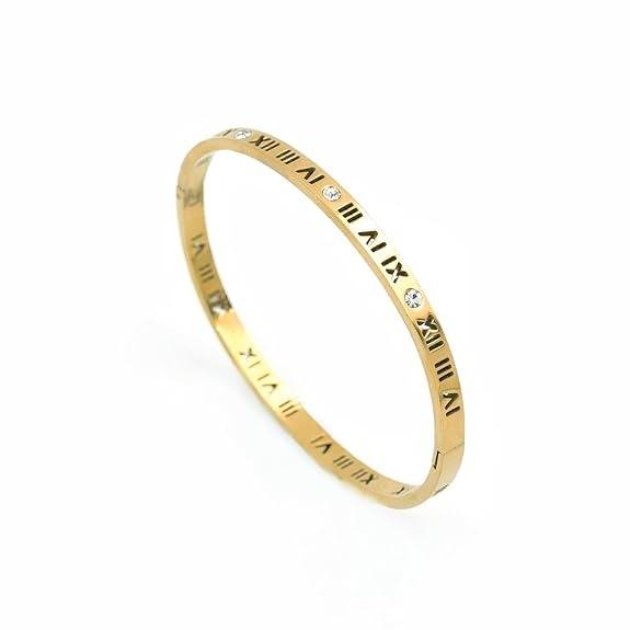 Golden Roman Charm Bracelet For Women : HSPS60MB0655