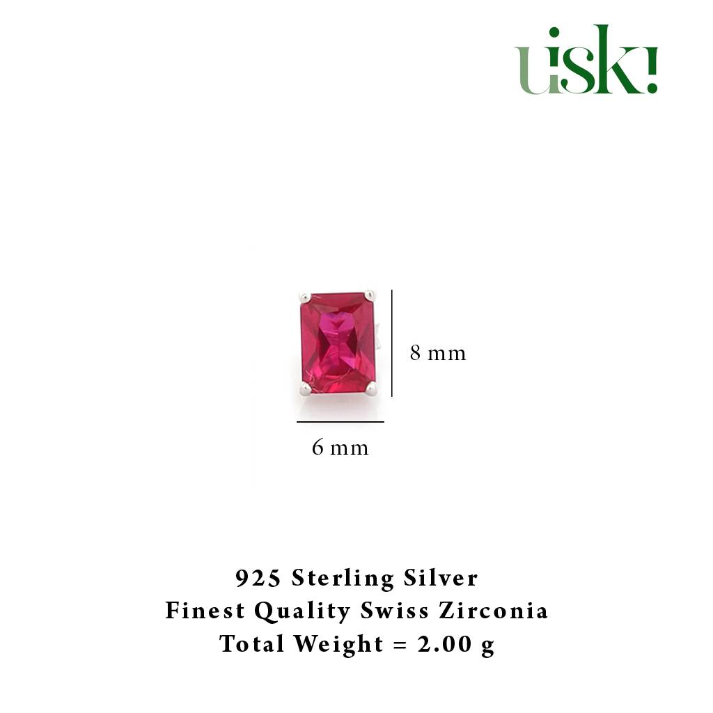 Iski Uski 925 Sterling Silver Alicia Ruby Drop Earrings